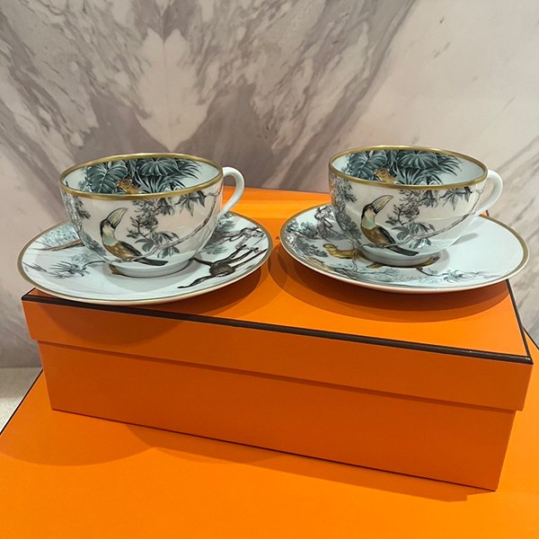 Hermès 赤道叢林 茶杯與杯碟 禮盒組