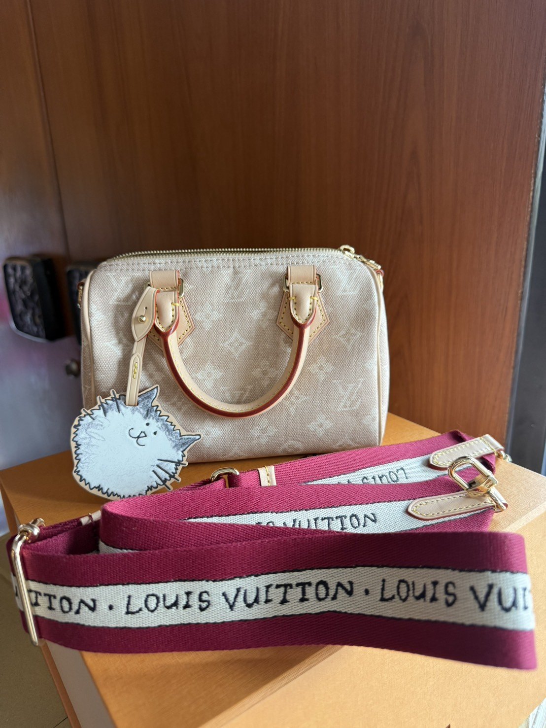 LV x Grace Coddington聯名Speedy20,晶片款,淺奶茶色老花真的溫柔到犯規,現貨在台